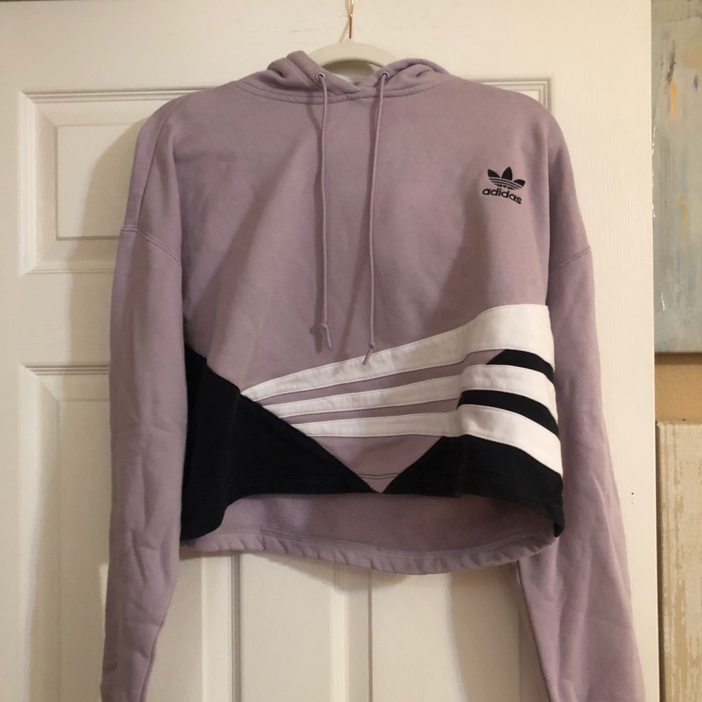 Women’s Cropped Adidas Lilac Purple Sweatshirt